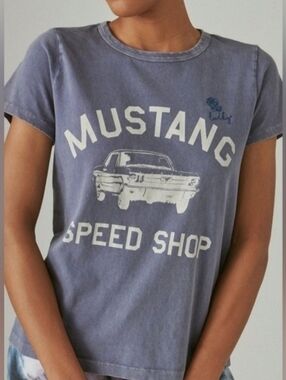 Lucky Brand Jeans Graphic Ford Mustang Woman's T-Shirt "Speed Shop"
